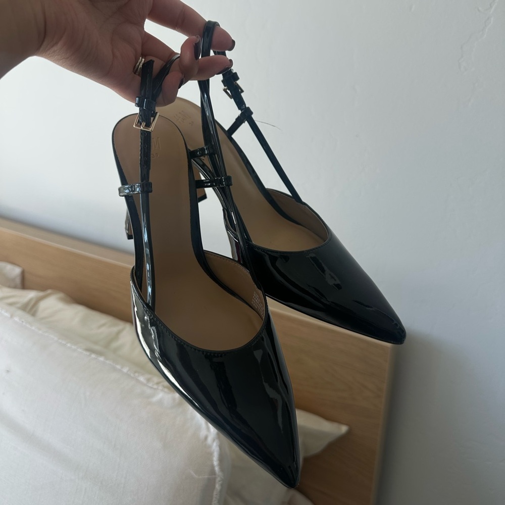 H&M pointed black toe heels